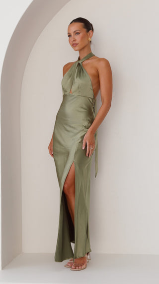 Sukienka Maxi Amalia - Oliwkowa