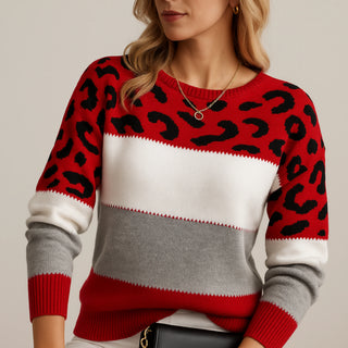 Charlene | Sweter w wzór leopardzi