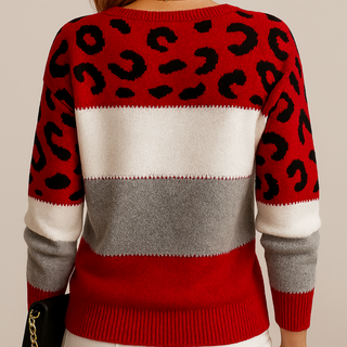 Charlene | Sweter w wzór leopardzi