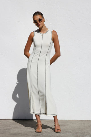 Sukienka Maxi Ariana – Kremowa