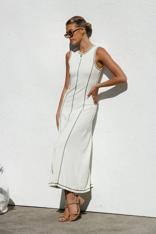 Sukienka Ariana Maxi – Kremowa