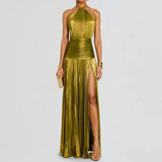 Satynowa sukienka maxi