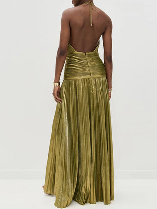 Satynowa sukienka maxi
