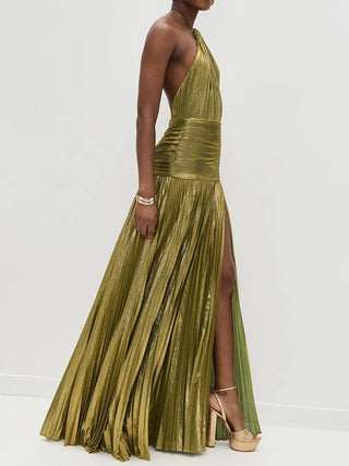 Satynowa sukienka maxi